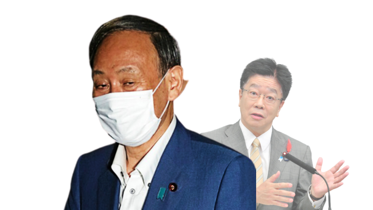 菅首相と加藤官房長官